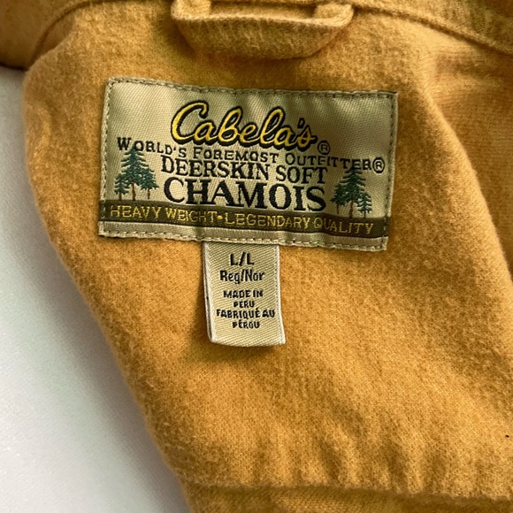 Cabela's Men's Mustard Yellow Chamois Shirt Jacket - Picture 2 of 5